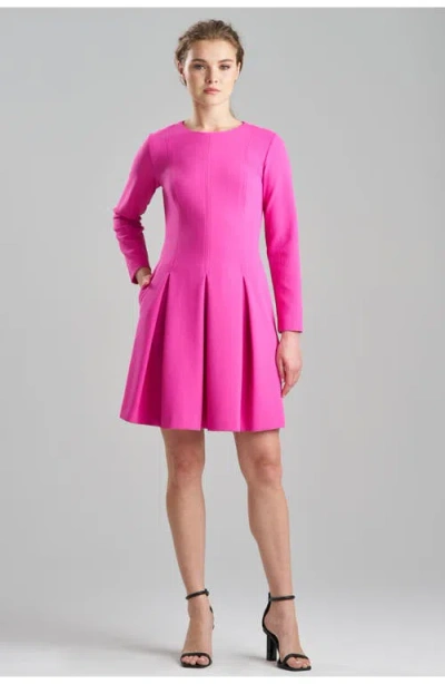NATORI NATORI SCUBA CREPE L/S PLEATED DRESS