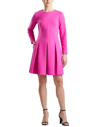 Natori Scuba Crepe Pleated Dress In Rpp