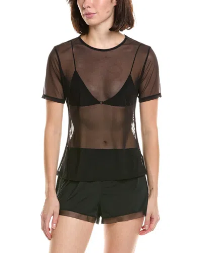 Natori Seduction Mesh T-shirt In Black