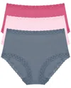 Natori Set Of 3 Bliss Bare Full Brief In Multi