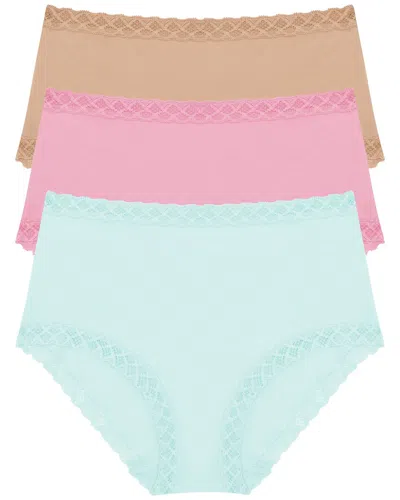 Natori Set Of 3 Bliss Bare Full Brief In Multi