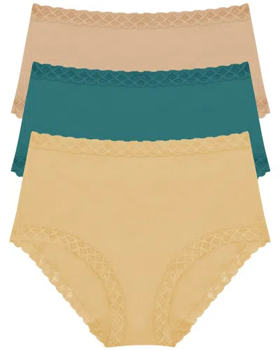 Natori Set Of 3 Bliss Bare Full Brief In Multi