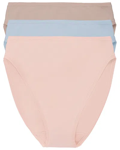 Natori Set Of 3 Bliss Bare High Cut Brief In Multi