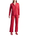 Natori Embroidery. Shangri La Notch Pj Set In Red