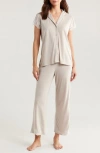 Natori Shangri-lace Short Sleeve Shirt & Pants Pajama 2-piece Set