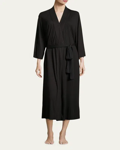 Natori Shangri-la Long Robe In Black