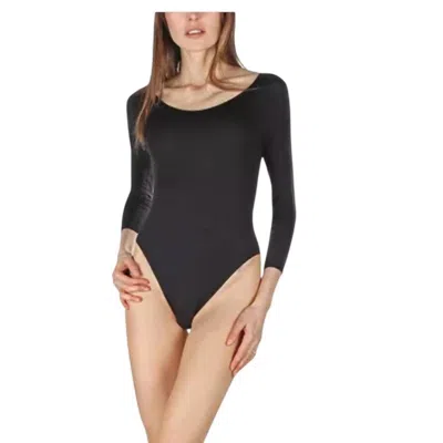 Natori Sheer Bodysuit In Black
