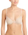 Natori Sheer Mesh Convertible Contour Plunge Bra In Neutral