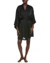 Natori Sheer Stripe Jacquard Wrap In Black
