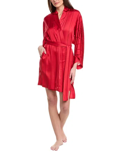 Natori Sheer Stripe Jacquard Wrap In Brocade Red