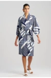 Natori Shima Wrap In Blue W/blue
