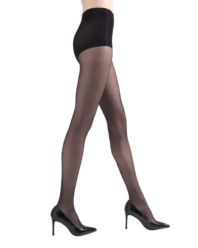 Natori Shimmer Sheer Control-top Tights In Black