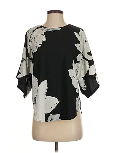 Pre-owned Natori Short Sleeve Blouse In Blue