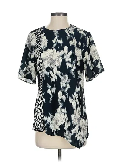 Pre-owned Natori Short Sleeve Blouse In Silver