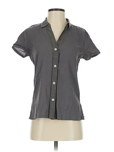 Pre-owned Natori Short Sleeve Button Down Shirt In Gray