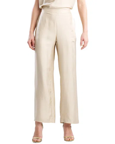 Natori Silk Twill Straight Leg Pant In Neutral