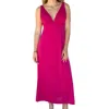 Natori Sleeve Less Maxi Gown In Aphrodite Fuchsia In Animal Print