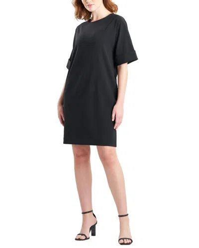 Natori Sold Knit Crepe Dress In Black
