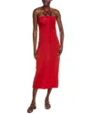 Natori Solid Jersey Halter Dress In Red