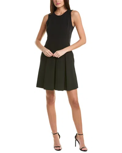 Natori Solid Knit Crepe Dress In Black