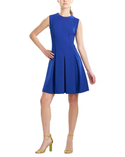 Natori Solid Knit Crepe Sleeveless Pleated Dress In Animal Print