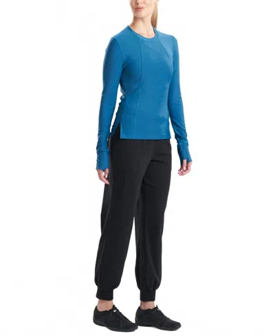 Natori Solstice Long-sleeve Top In Dark Teal In Blue
