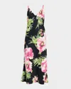 Natori Sonomi Backless Floral-print Nightgown In Black