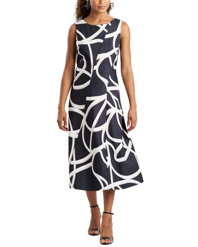 Natori Spiral Taffeta Asymmetric Seam Dress In Black
