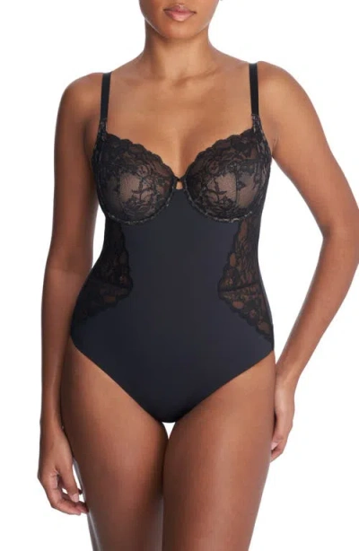 Natori Statement Underwire Bodysuit In Black