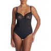 Natori Statement Underwire Bodysuit In Blk/cafe