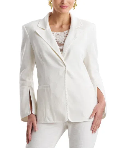 Natori Stretch Basketweave Cuffed Jacket In Neutral