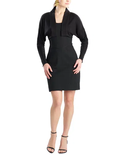Natori Stretch Basketweave Mini Dress In Black