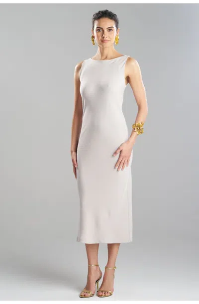 Natori Stretch Crepe Tank Column Dress In Neutral