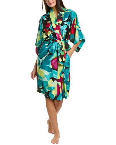 Natori Suisai Wrap Robe In Black Multi