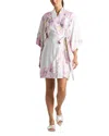 Natori Sumi-e Floral-print Charmeuse Wrap In Rosebud