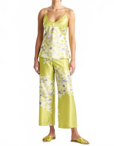 Natori Sumi-e Cami Pj Set In Chartreuse In Yellow