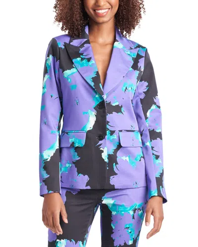 Natori Taichou Cotton Chino Tailored Blazer Jacket In Purple