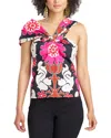 Natori Talitha Poplin Asymmetrical Halter Top In Multi