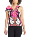 Natori Talitha Poplin Asymmetrical Halter Top In Multi