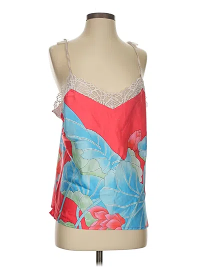 Pre-owned Natori Tank Top Red Halter Neckline Tops