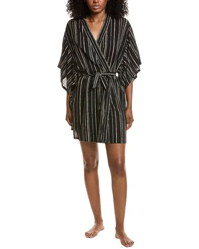 Natori Tate Silk-blend Wrap In Black