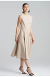 Natori Tech Cotton Taffeta Asymmetrical Seam Dress In Neutral