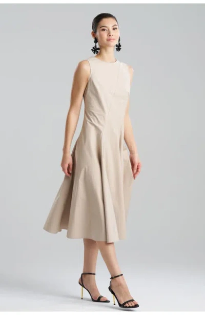 Natori Tech Cotton Taffeta Asymmetrical Seam Dress