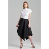 Natori Tech Cotton Taffeta Asymmetrical Skirt In Black