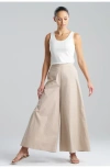 Natori Tech Cotton Taffeta Palazzo Pants In Beige
