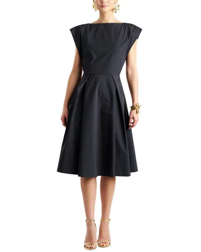 Natori Tech Taffeta Fit & Flare Dress In Blue