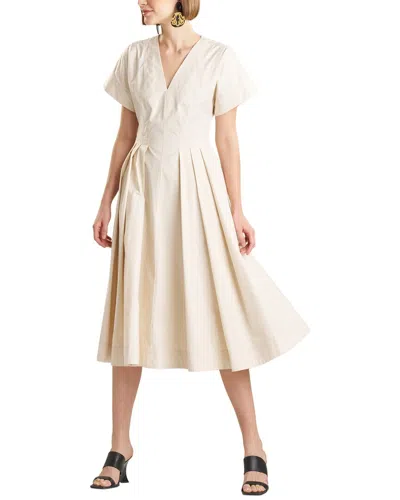 Natori Tech Taffeta Pleated Dress In Neutral