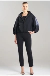 Natori Techno Crepe Bomber Jacket In Black