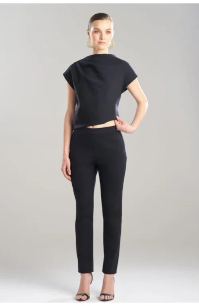 Natori Techno Crepe Side Zip Ankle Pants In Black