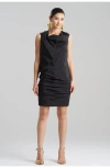 Natori Techno Poplin Asymetrical Orgiami Dress In Black